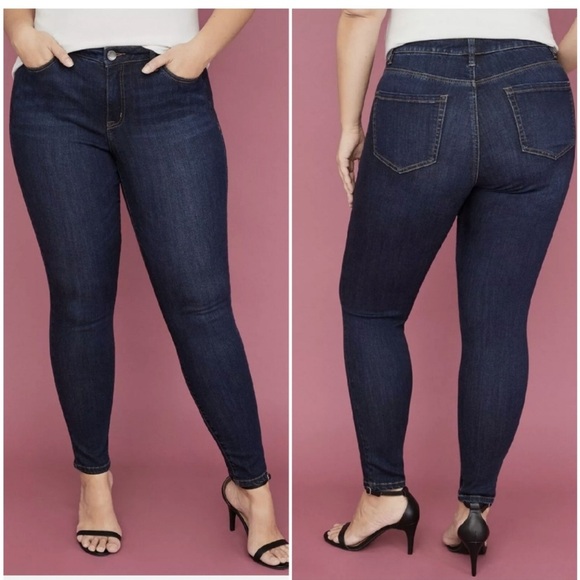 Lane Bryant Dark Wash Mid-Rise Super Stretch Skinny 18XL Xtra Long - Picture 1 of 13